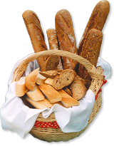 Ein Korb mit vielen Brotwaren